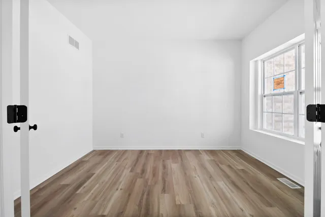 an empty room with a window