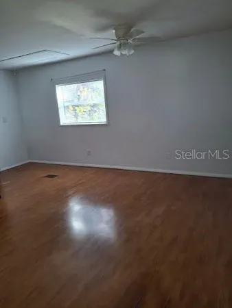an empty room with a window