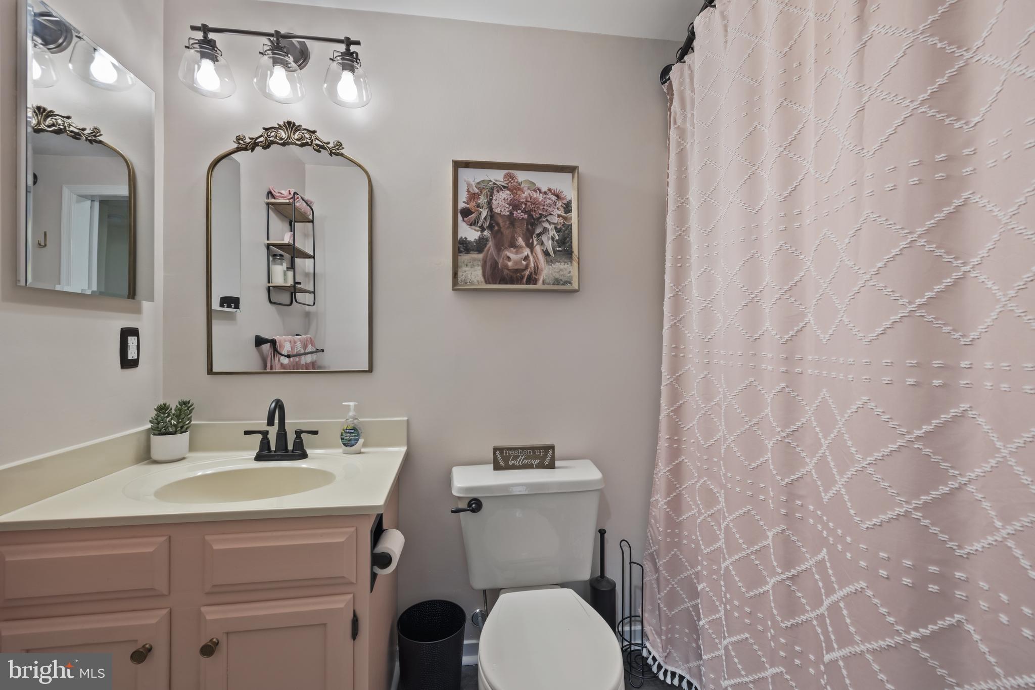 7802 Blue Hill Road Glenville, PA 17329 - Photo 27 of 44 a bathroom with a granite countertop sink mirror and toilet