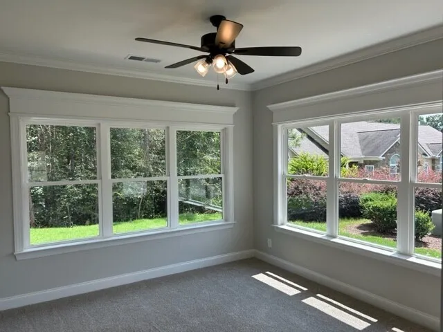 an empty room with a window