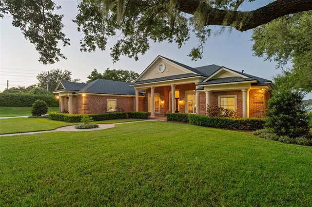 a view of an ocean and a mountain