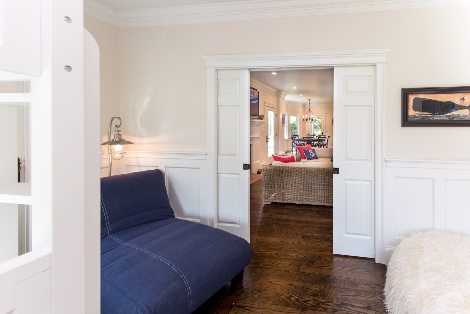 61 Clevelandtown Road Edgartown, MA 02539 - Photo 20 of 43 a bedroom with a bed and a hallway