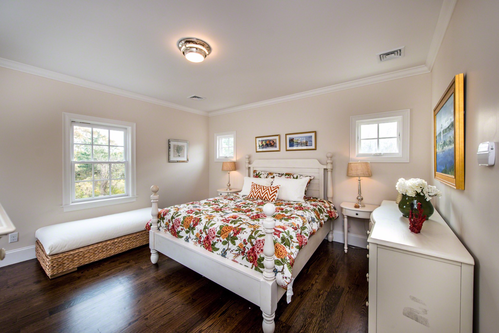 61 Clevelandtown Road Edgartown, MA 02539 - Photo 23 of 43 a bedroom with a bed and wooden floor