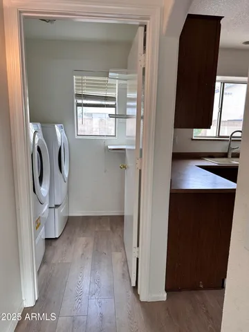 a view of washer and dryer in a room