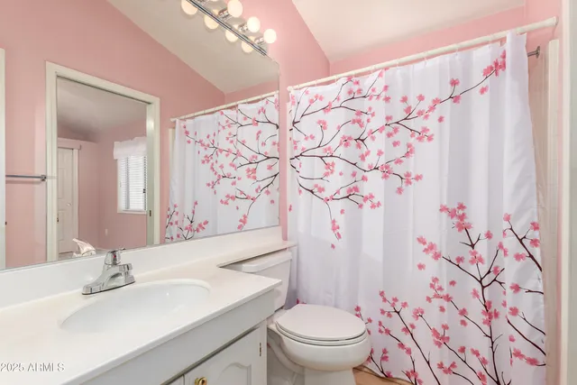a bathroom with a sink toilet and a mirror