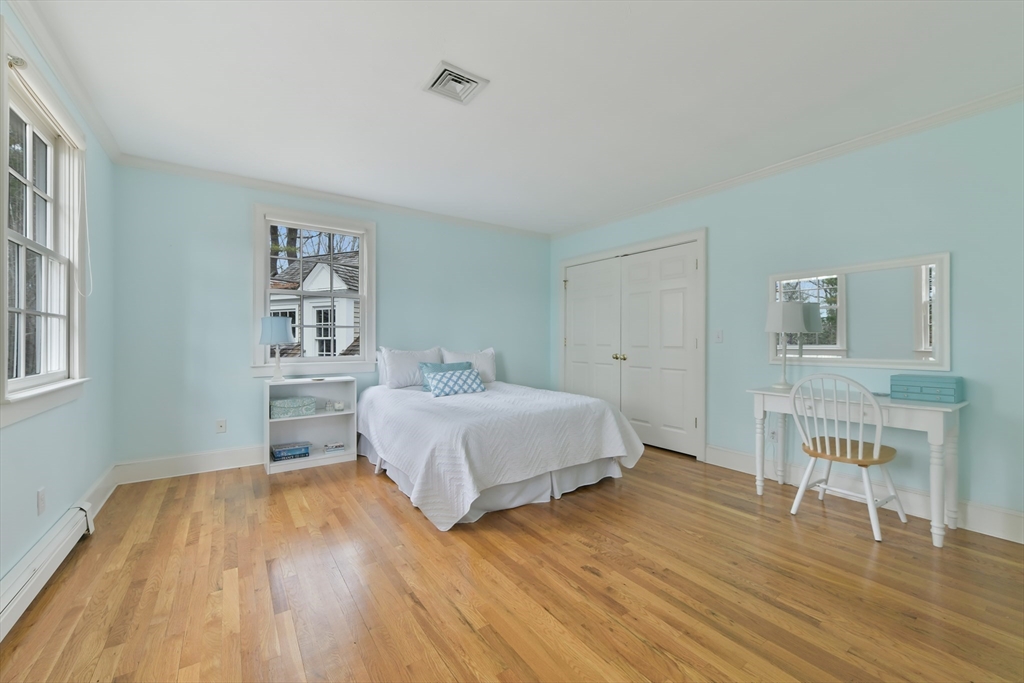 11 Olmsted Drive Hingham, MA 02043 - Photo 23 of 36 a spacious bedroom with a bed and a table in it