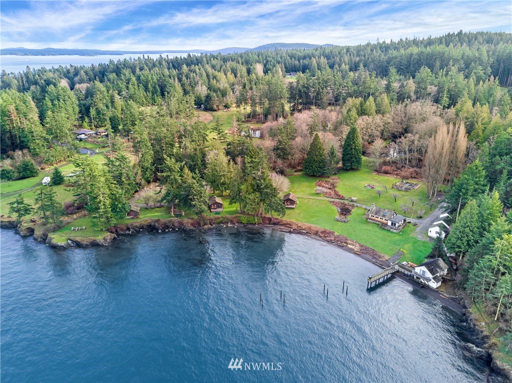 416 Lonesome Cove Road Friday Harbor, WA 98250 - Photo 18 of 40 an aerial view of a house with a yard basket ball court and outdoor seating