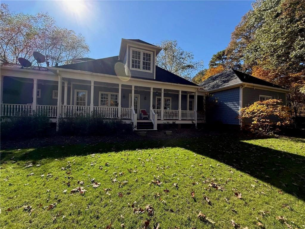 front view of a house with a yard