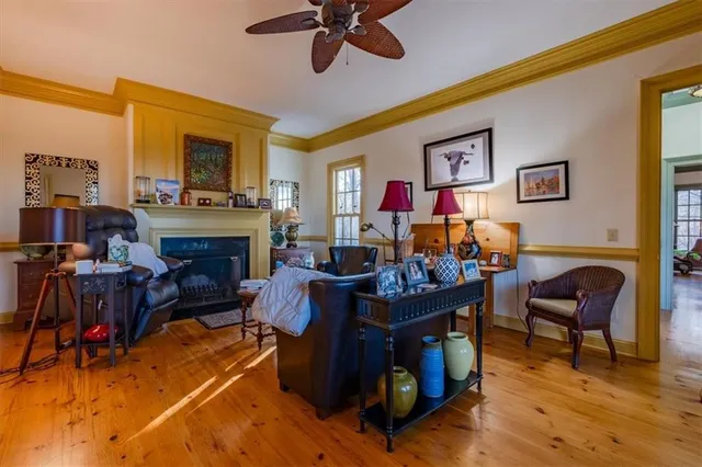 a view of a dining room and livingroom view