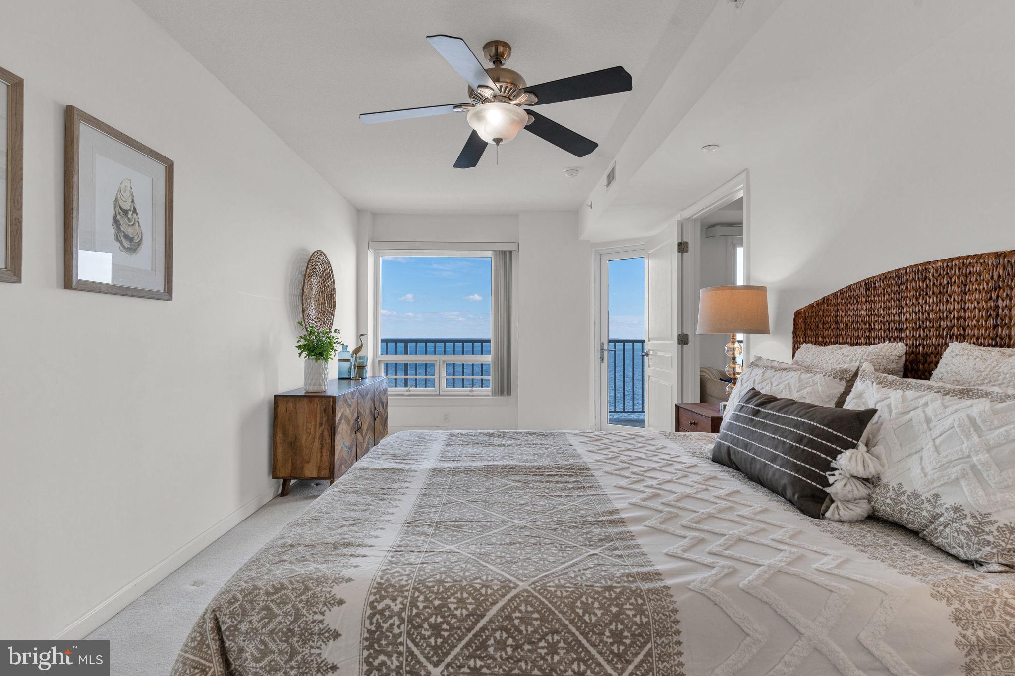 8501 Bayside Road, Unit 605 Chesapeake Beach, MD 20732 - Photo 19 of 30 Primary bedroom with ceiling fan