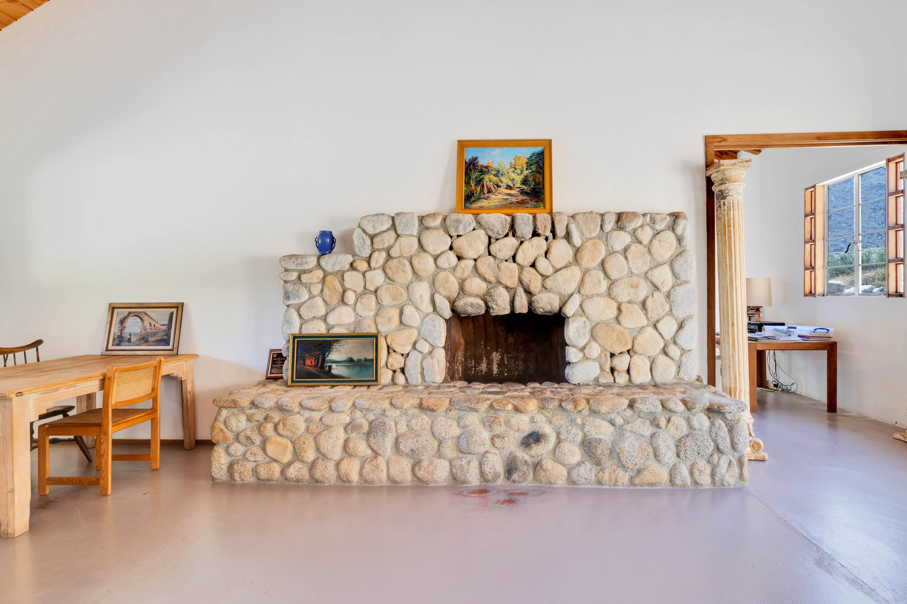 15981 Snowcreek Canyon Road Whitewater, CA 92282 - Photo 10 of 62 Living Room Stone Fireplace