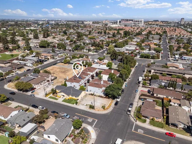 an aerial view of a city