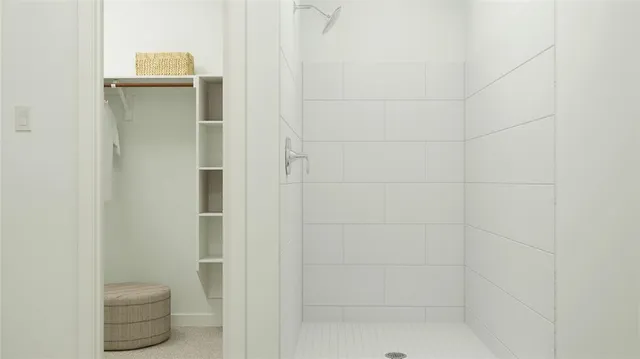a bathroom with a shower