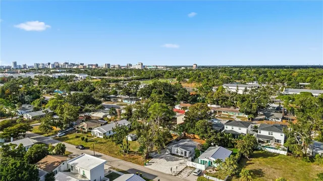 an aerial view of multiple house