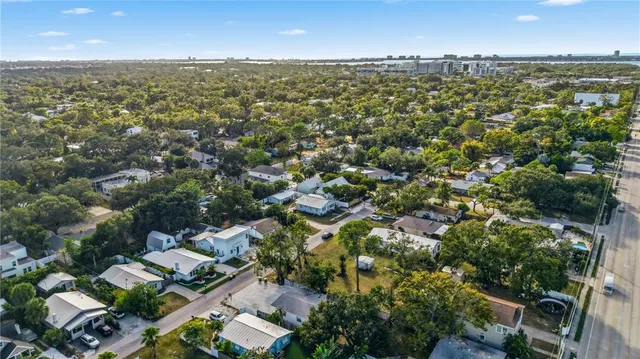 an aerial view of multiple house