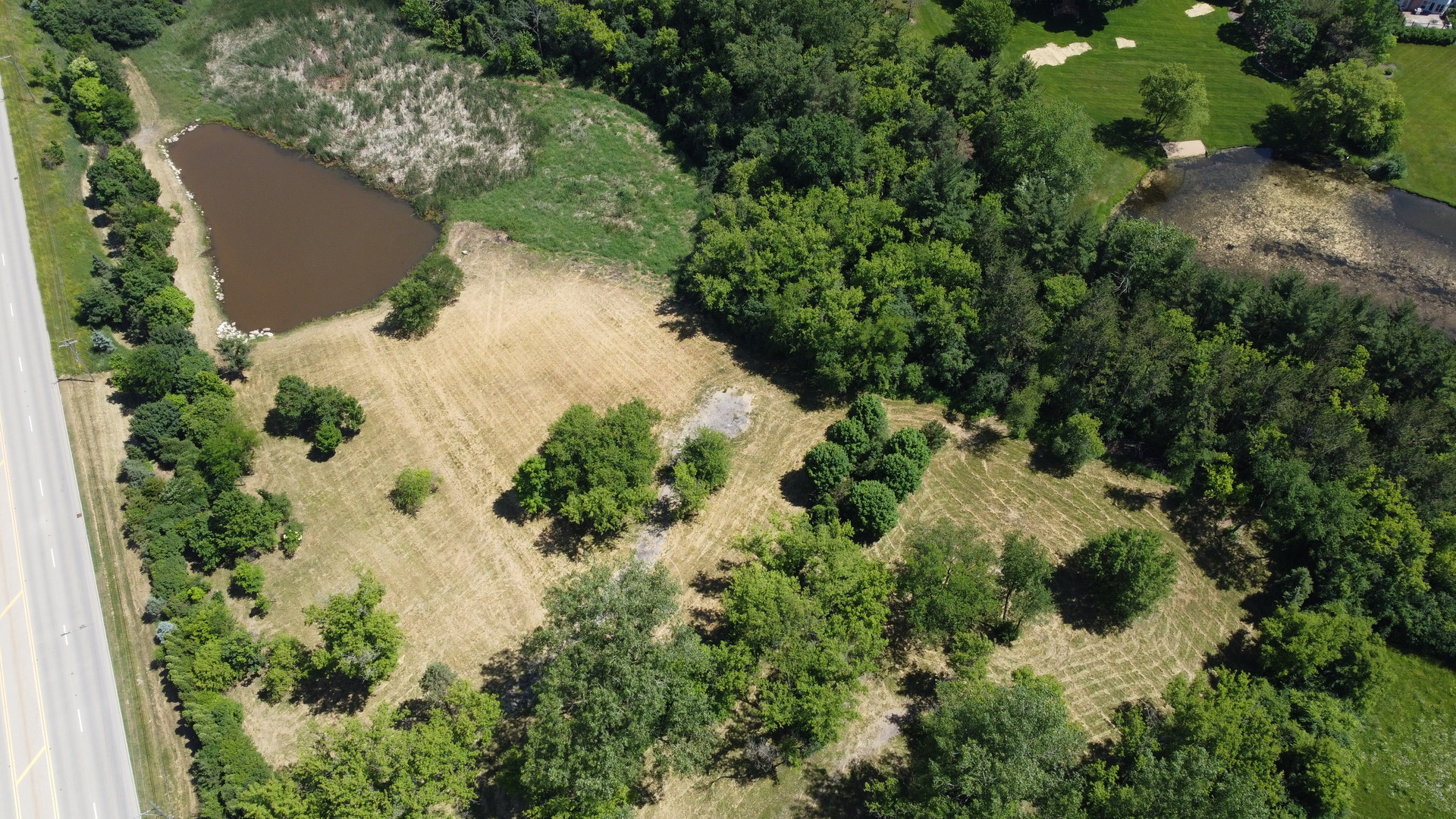an aerial view of a yard with a yard