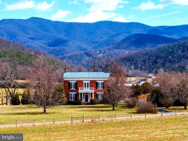 a view of a house with a yard and potted plants
