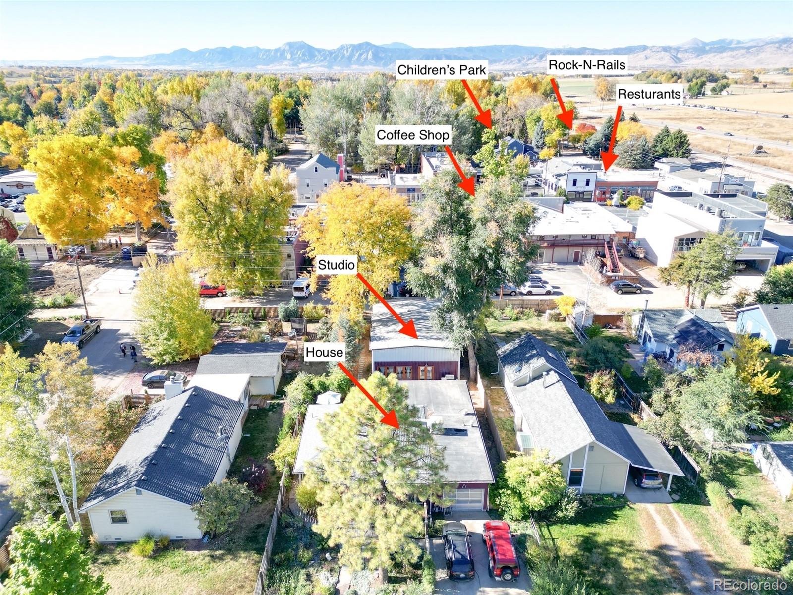 161 3rd Avenue Niwot, CO 80544 - Photo 4 of 41 an aerial view of residential houses with outdoor space and swimming pool