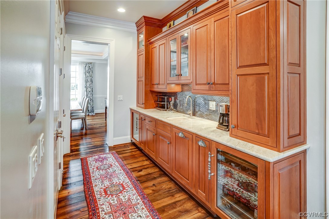 700 Old Stream Road Manakin-Sabot, VA 23103 - Photo 22 of 50 a hallway with stainless steel appliances granite countertop a refrigerator a stove a sink and dishwasher
