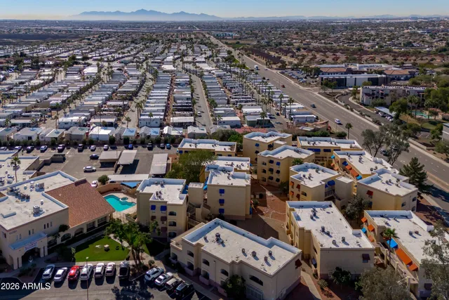 an aerial view of a city