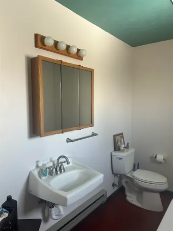 a bathroom with a sink and a toilet