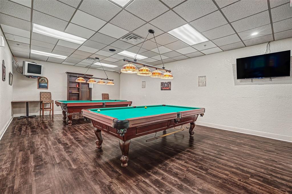 8402 Maybelle Drive Weeki Wachee, FL 34613 - Photo 54 of 56 a room with pool table windows and wooden floor