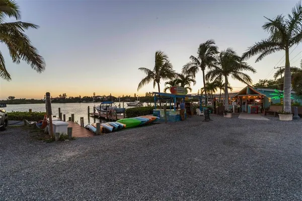 a view of a patio with swimming pool