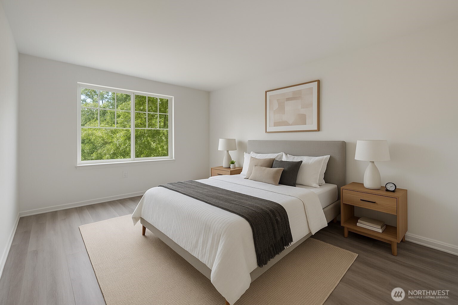 4740 Lake Place South, Unit A Renton, WA 98055 - Photo 14 of 24 a bedroom with bed and a window