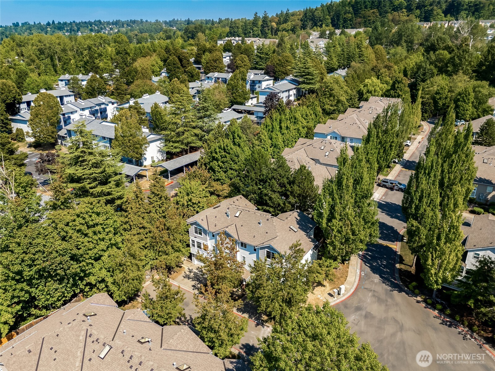 4740 Lake Place South, Unit A Renton, WA 98055 - Photo 24 of 24 an aerial view of residential houses with outdoor space