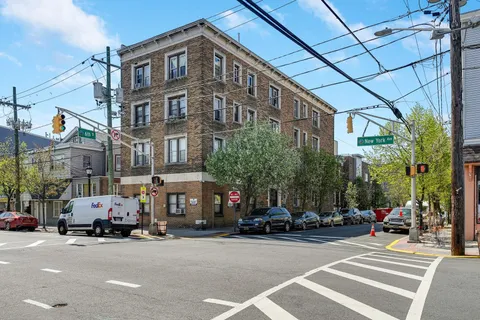 a car parked in front of a building