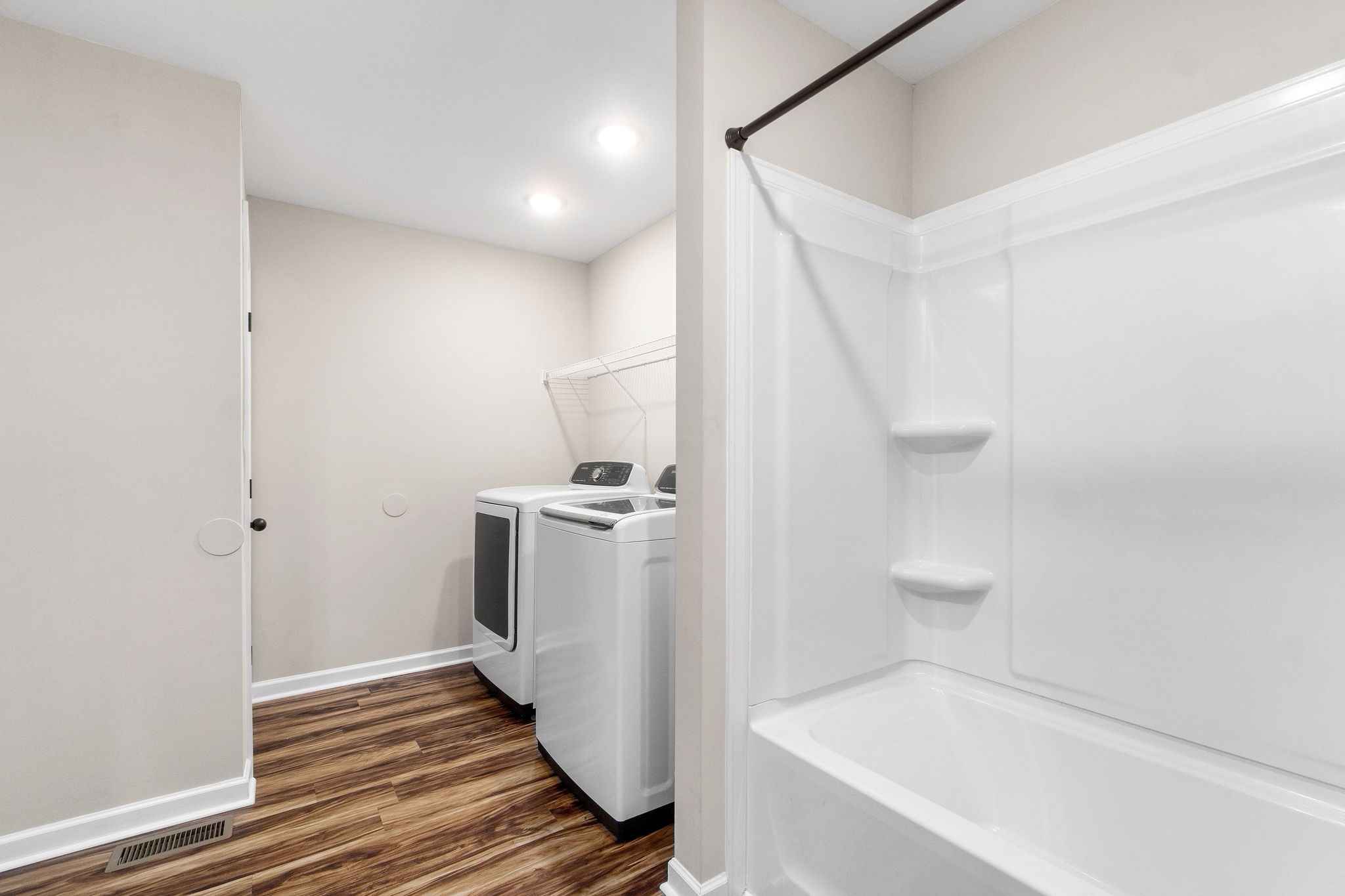 1709 Evans Road, Unit B Clarksville, TN 37042 - Photo 19 of 24 a view of a room with wooden floor and staircase