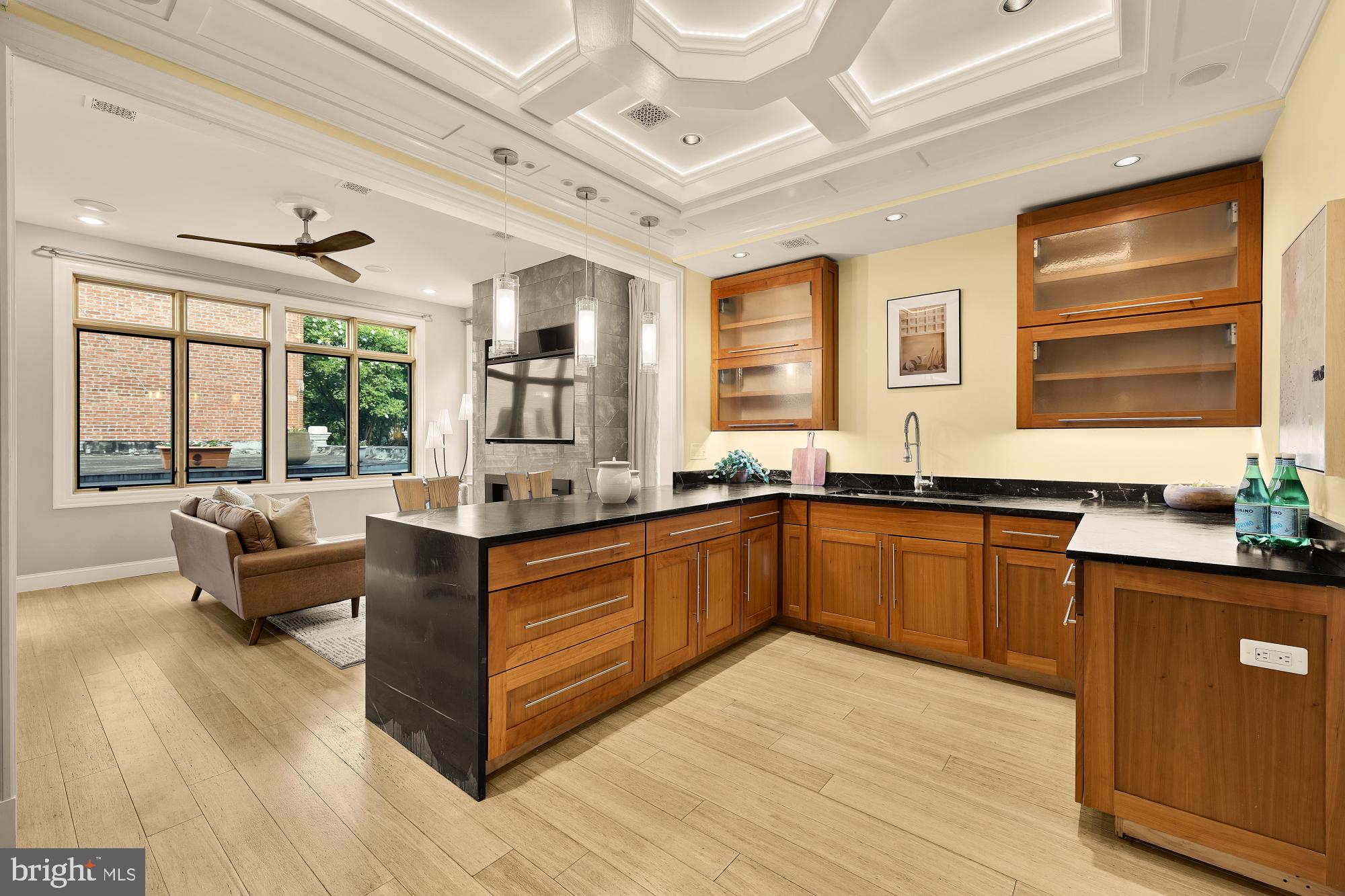 100 W Street Northwest Washington, DC 20001 - Photo 24 of 57 Custom cherry cabinets and coffered ceilings