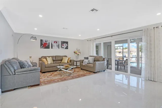 a living room with furniture