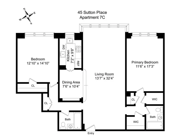 $900,000 | 45 Sutton Place South, Unit SOUTH7C | Sutton Place