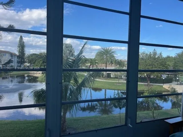 a view of lake from balcony