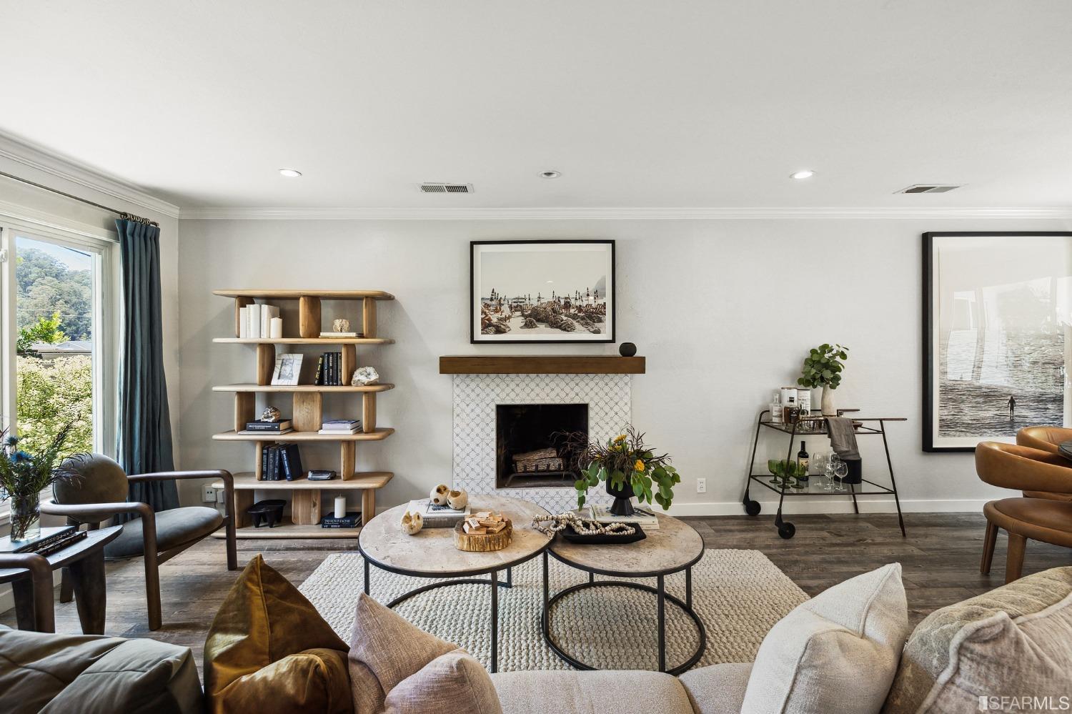 1615 Linda Mar Boulevard Pacifica, CA 94044 - Photo 7 of 41 a living room with furniture and a fireplace