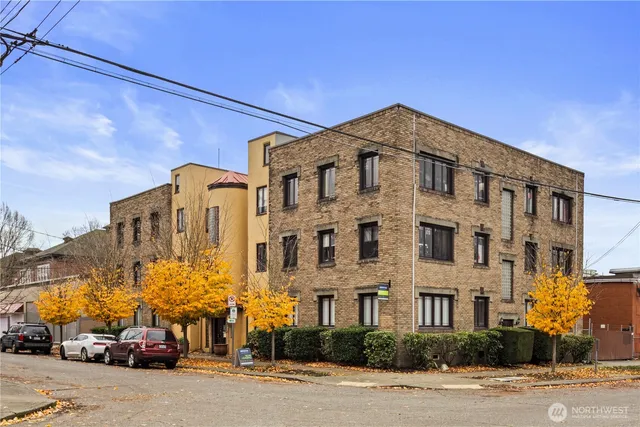 a front view of a building