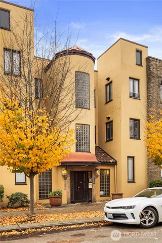 a front view of a building