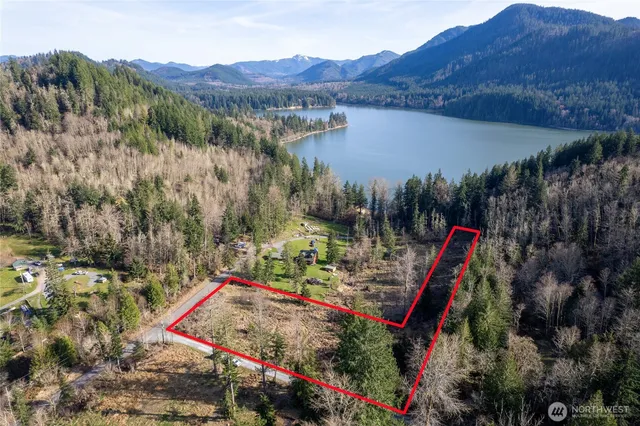 a view of lake and mountain