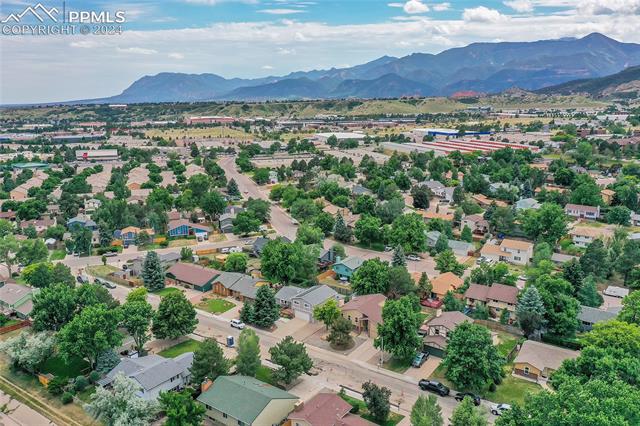 5255 Pinon Valley Road Colorado Springs, CO 80919 - Photo 46 of 47 Birds eye view of property with a mountain view