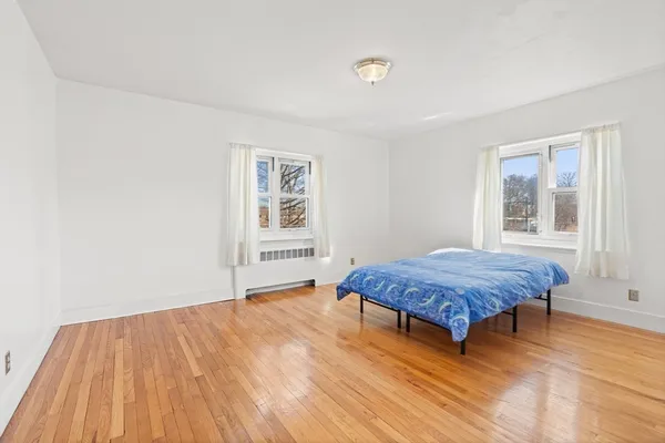 a room with a bed and a table