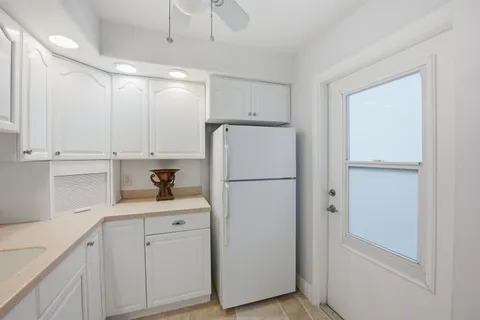 a view of a building from a living room