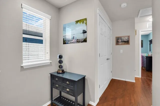 a view of a livingroom with a window