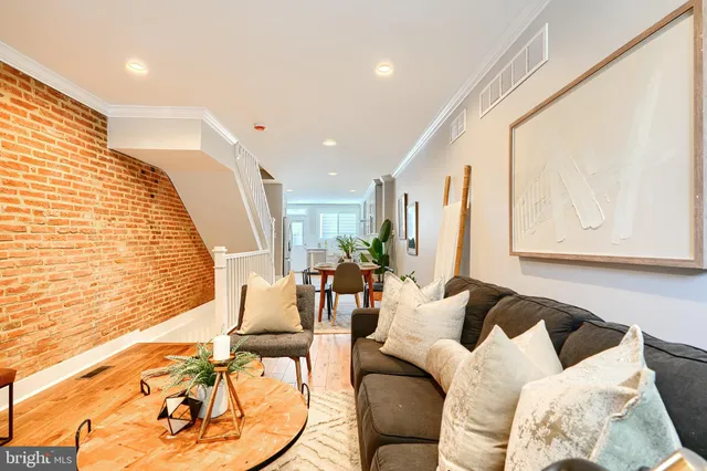 a living room with furniture