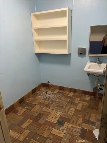 a room with a bed and a table