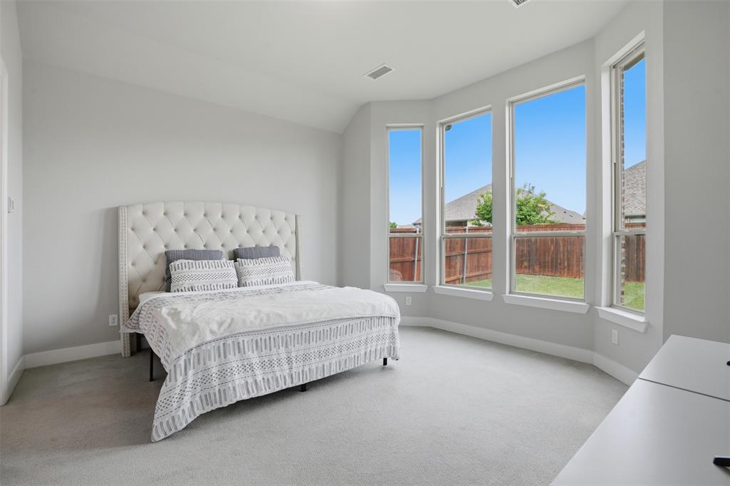 1429 Eclipse Road Aubrey, TX 76227 - Photo 5 of 37 Bright room featuring light grey walls, light grey carpet, and a bay window with views of the backyard