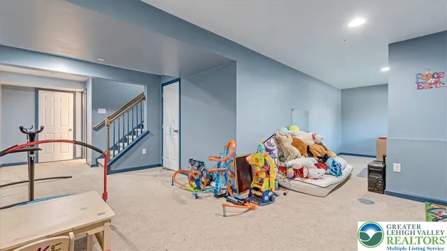 a view of game room with toys