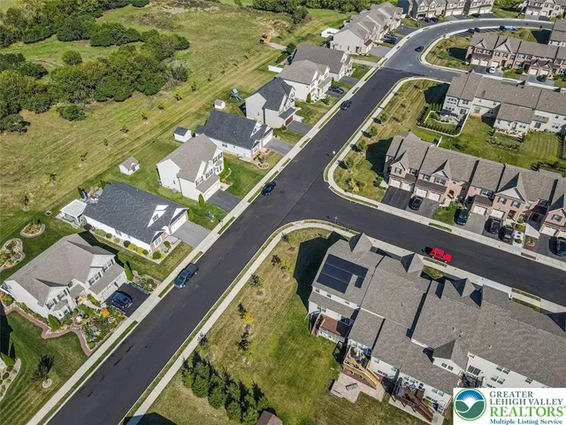 an aerial view of swimming pool