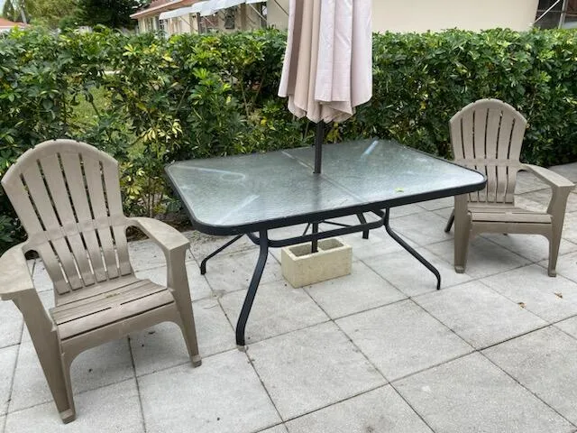 a view of outdoor space with seating area