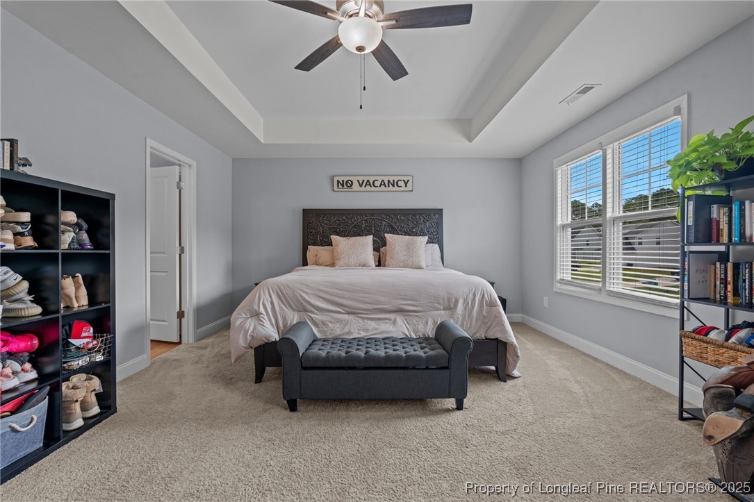 125 Solomon Drive Cameron, NC 28326 - Photo 24 of 49 a bedroom with a bed a standing and a bookshelf
